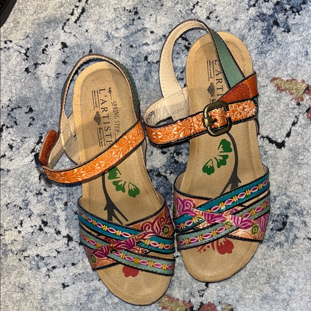 Spring Step Colorful Strappy Sandals